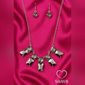 Gunmetal Statement Bling Necklace